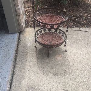 Brown wicker 2 tier basket